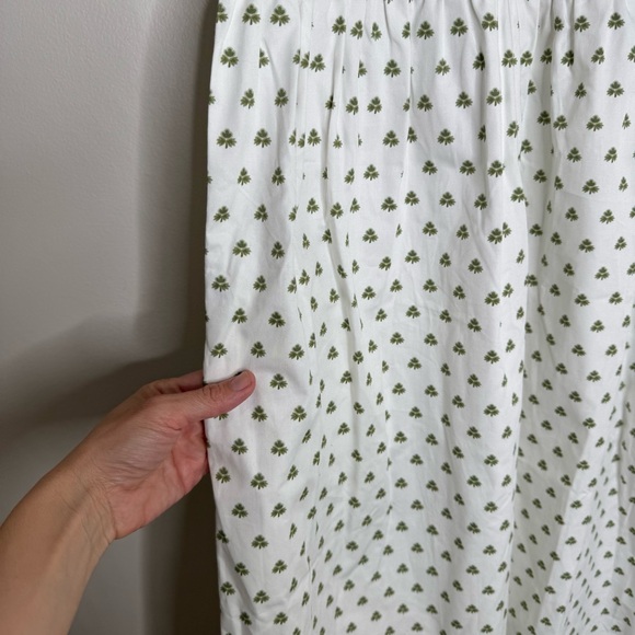 Daphne Wild White Clover Print Sleeveless Cotton Midi Dress Cottagecore Size 1 - Picture 4 of 9